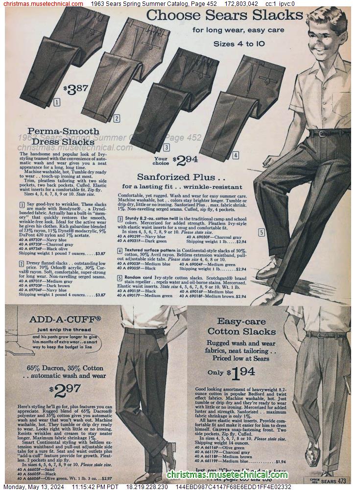 1963 Sears Spring Summer Catalog, Page 452
