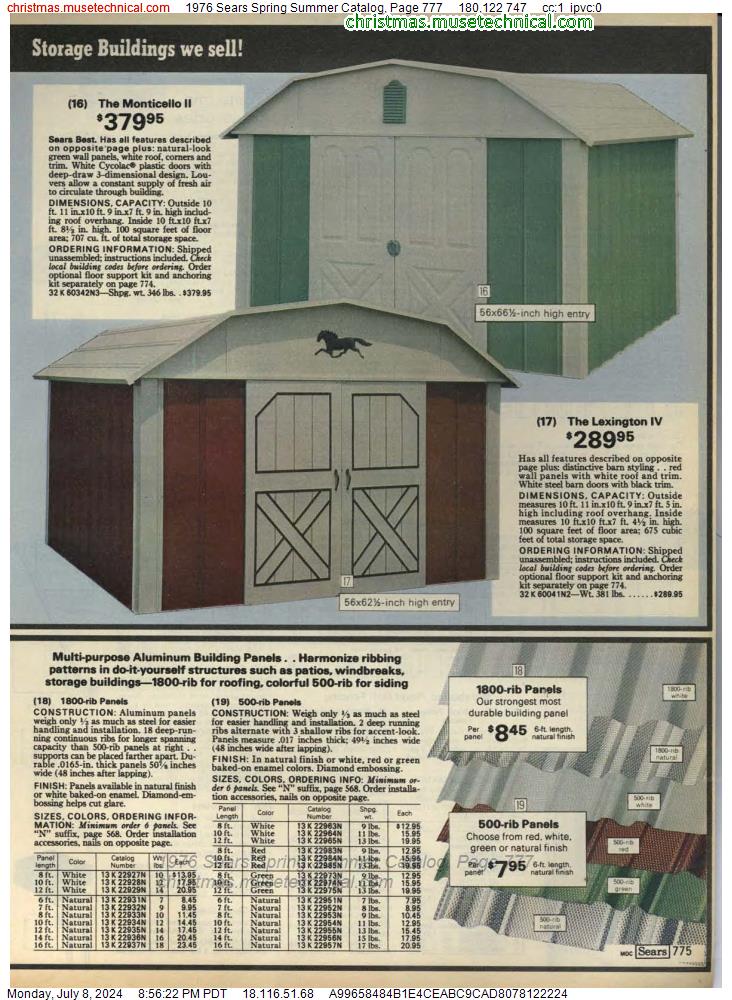 1976 Sears Spring Summer Catalog, Page 777