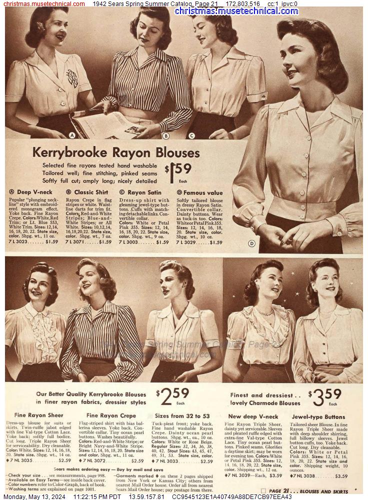 1942 Sears Spring Summer Catalog, Page 21