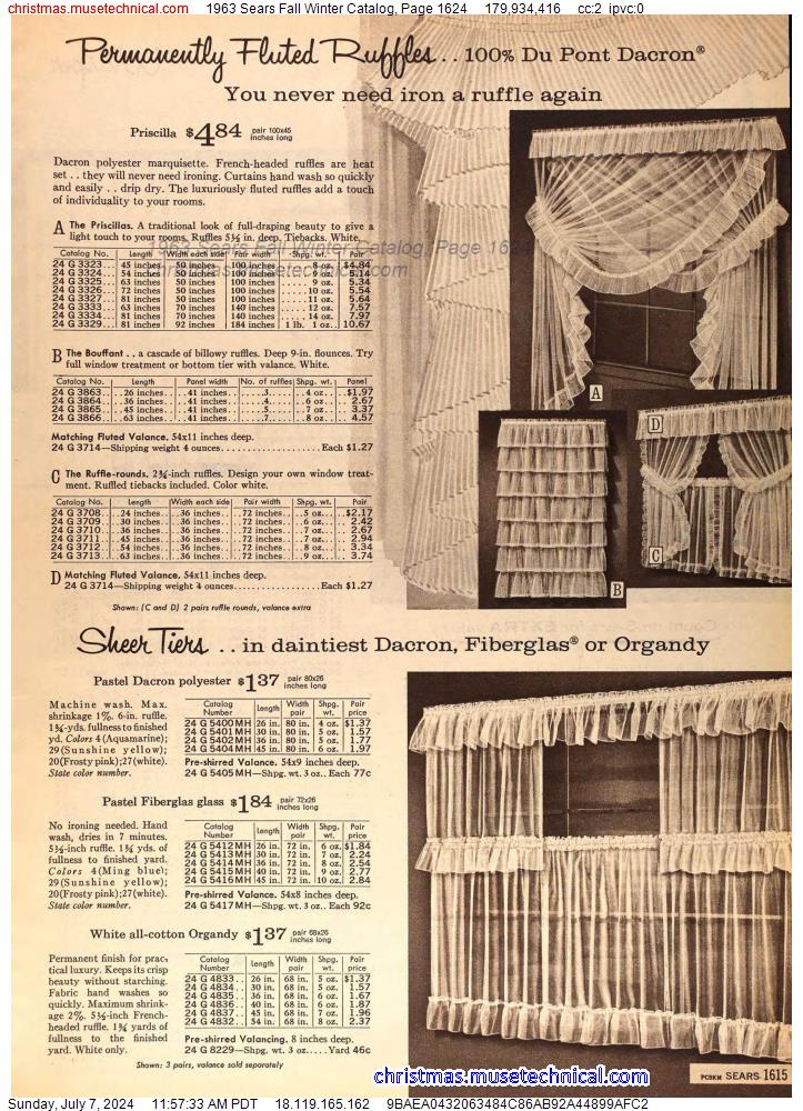 1963 Sears Fall Winter Catalog, Page 1624