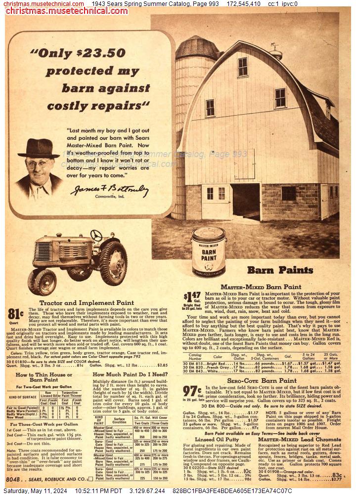 1943 Sears Spring Summer Catalog, Page 993