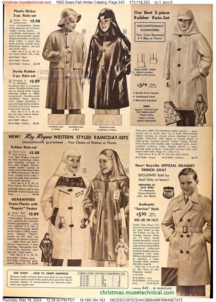 1955 Sears Fall Winter Catalog, Page 343