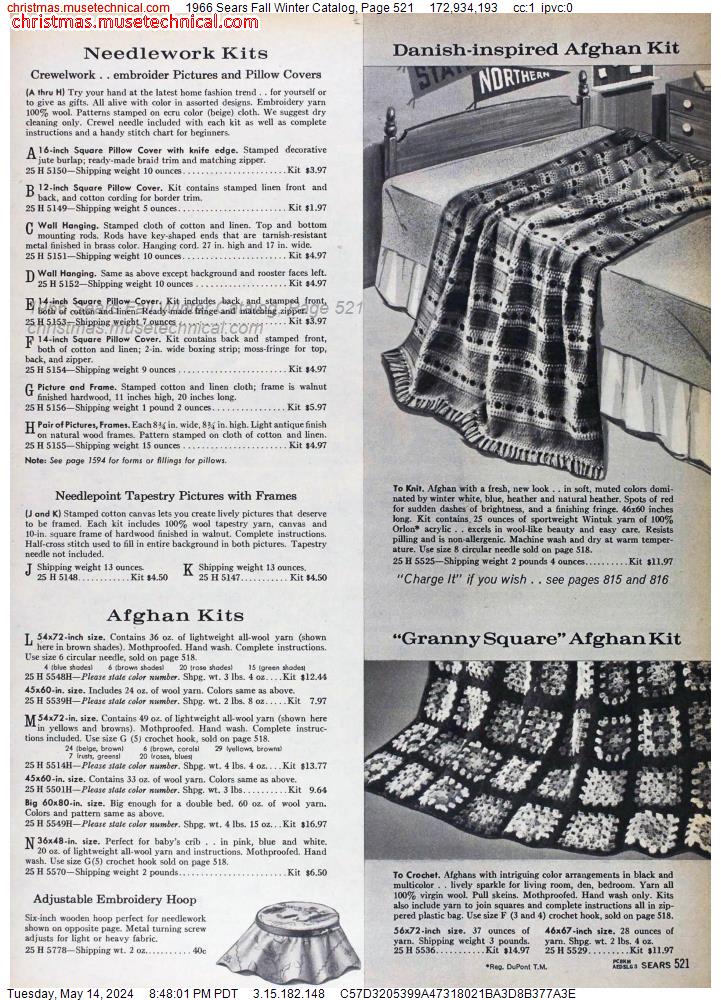 1966 Sears Fall Winter Catalog, Page 521