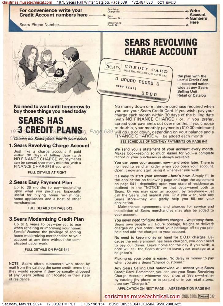 1975 Sears Fall Winter Catalog, Page 639