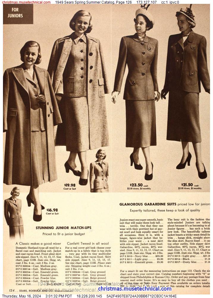 1949 Sears Spring Summer Catalog, Page 126