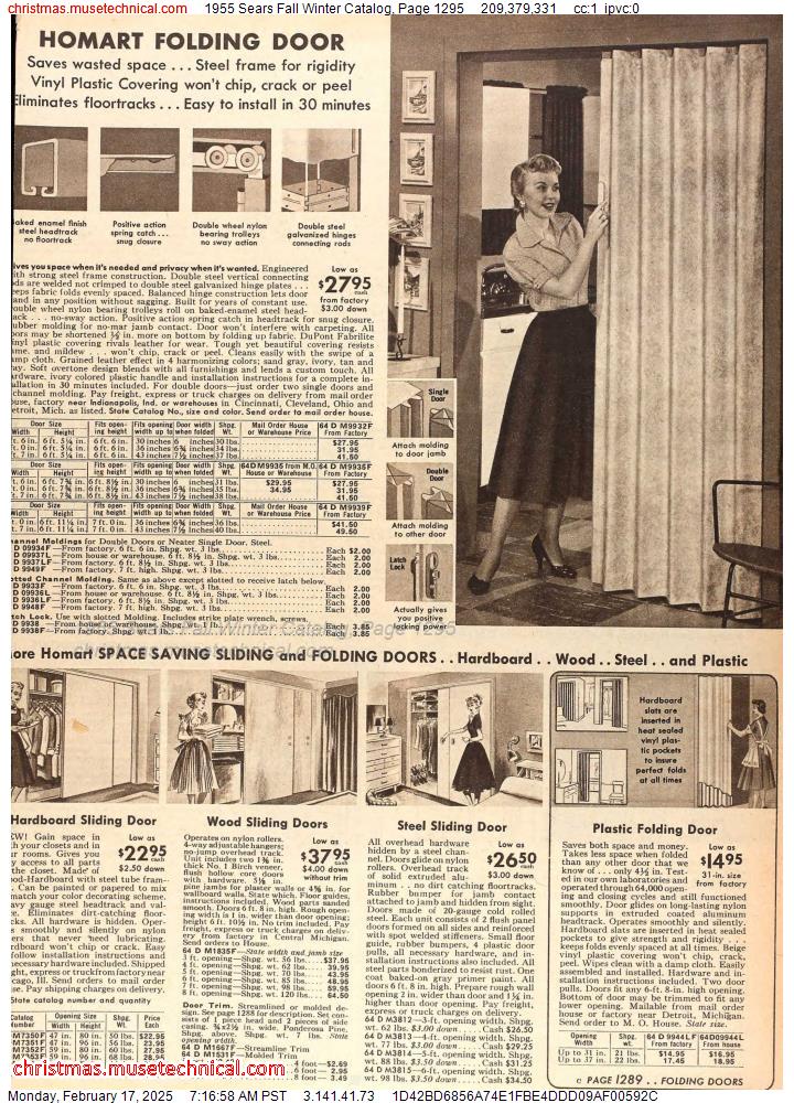 1955 Sears Fall Winter Catalog, Page 1295