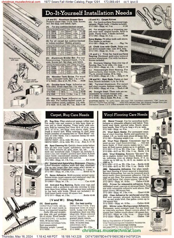 1977 Sears Fall Winter Catalog, Page 1291