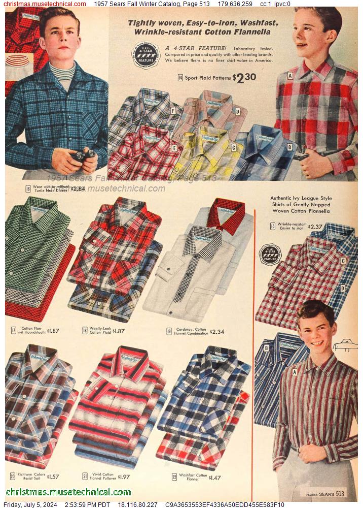 1957 Sears Fall Winter Catalog, Page 513