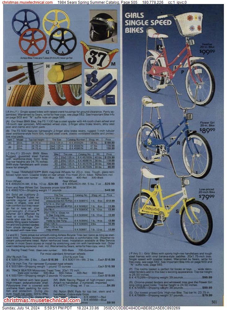 1984 Sears Spring Summer Catalog, Page 505