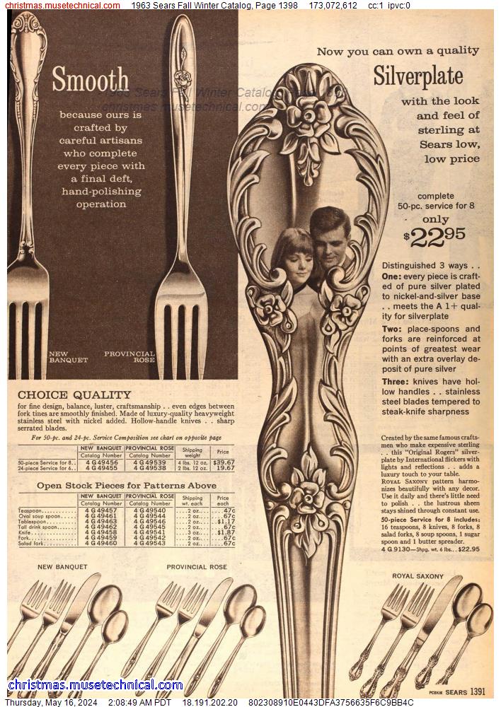 1963 Sears Fall Winter Catalog, Page 1398