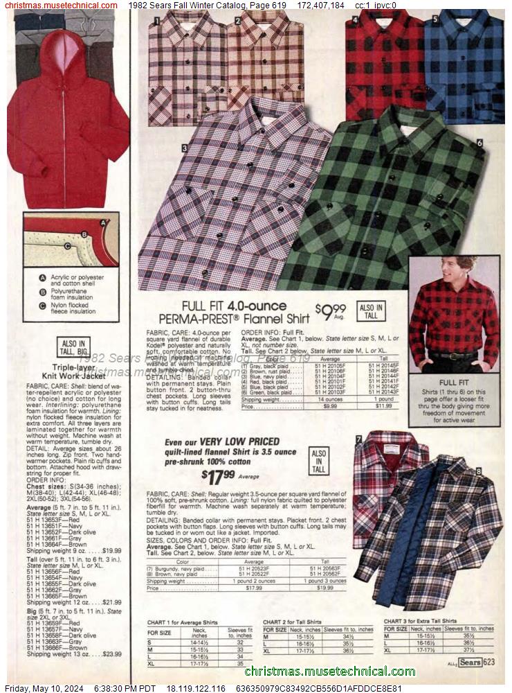 1982 Sears Fall Winter Catalog, Page 619
