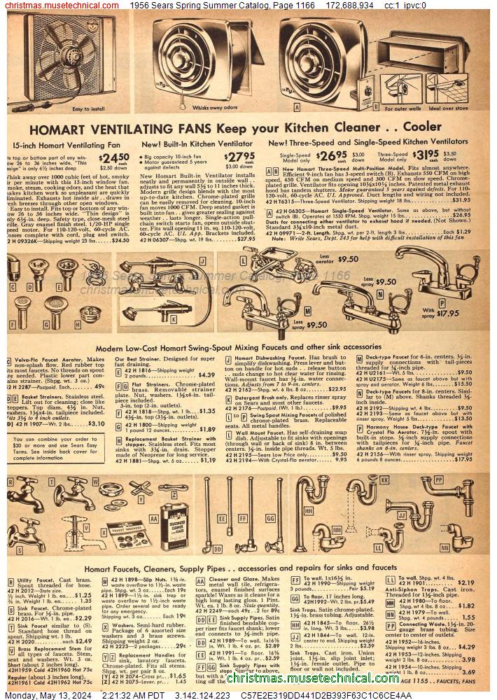1956 Sears Spring Summer Catalog, Page 1166
