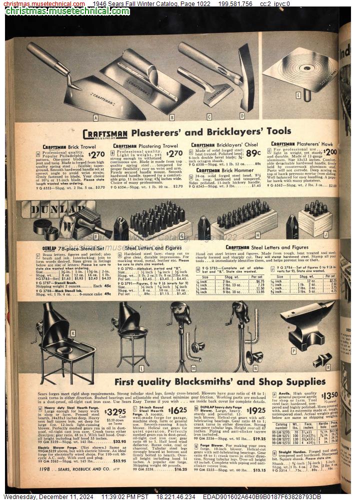 1946 Sears Fall Winter Catalog, Page 1022