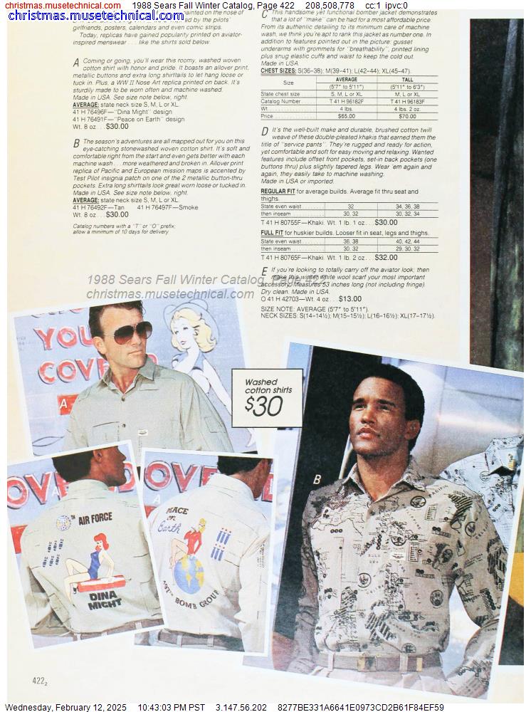 1988 Sears Fall Winter Catalog, Page 422