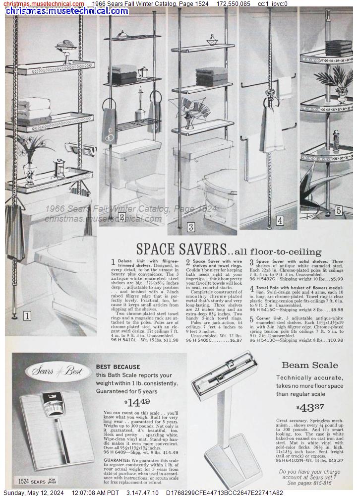 1966 Sears Fall Winter Catalog, Page 1524