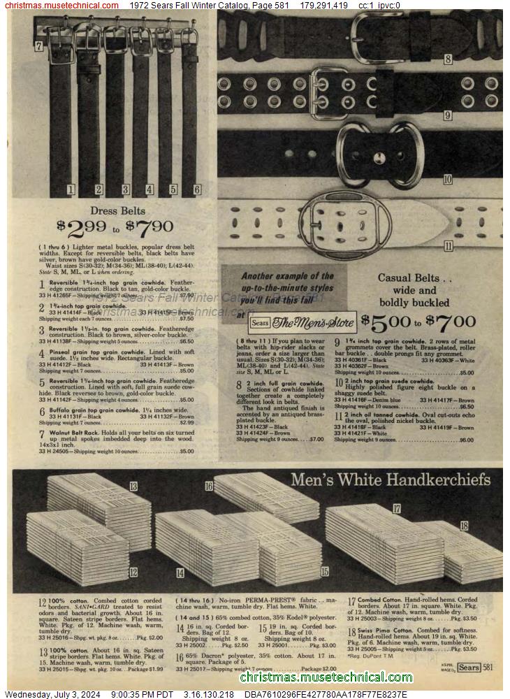 1972 Sears Fall Winter Catalog, Page 581
