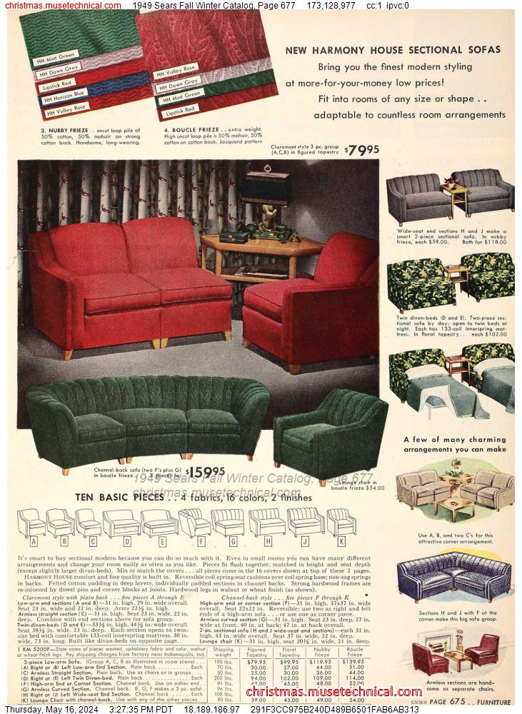 1949 Sears Fall Winter Catalog, Page 677