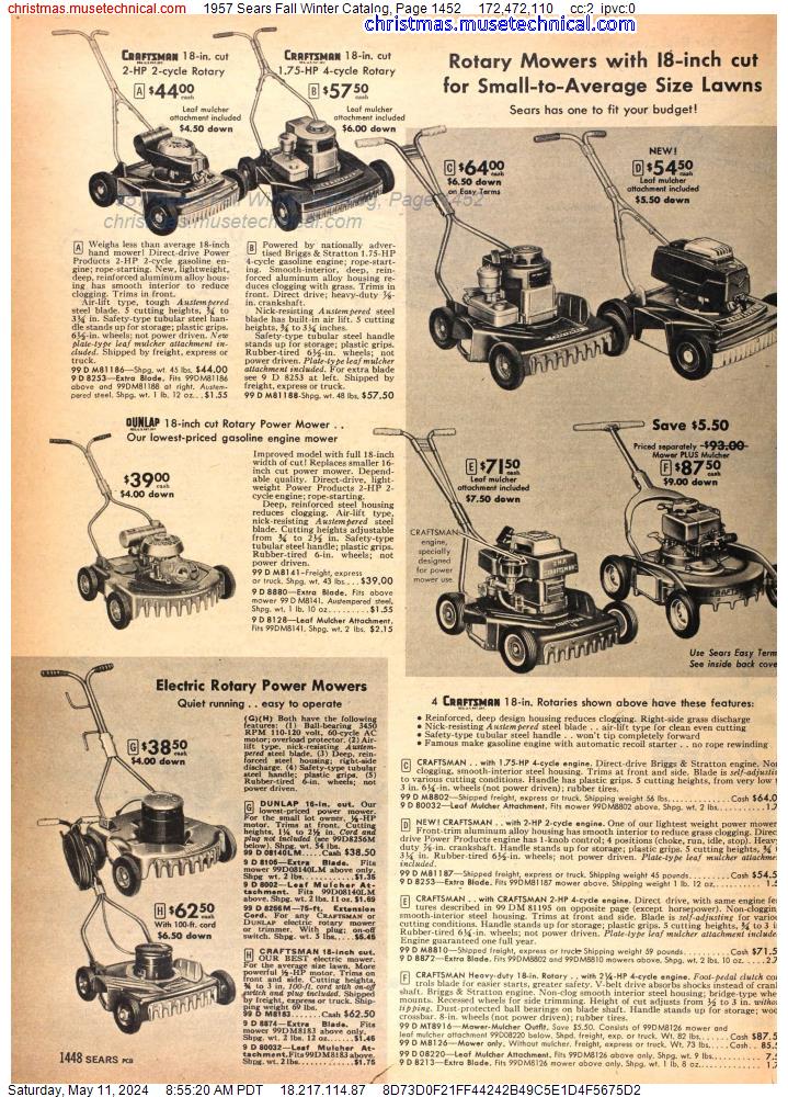 1957 Sears Fall Winter Catalog, Page 1452