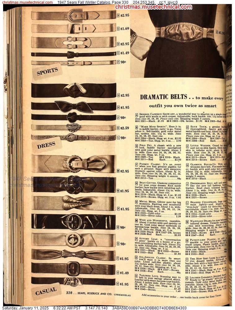 1947 Sears Fall Winter Catalog, Page 330