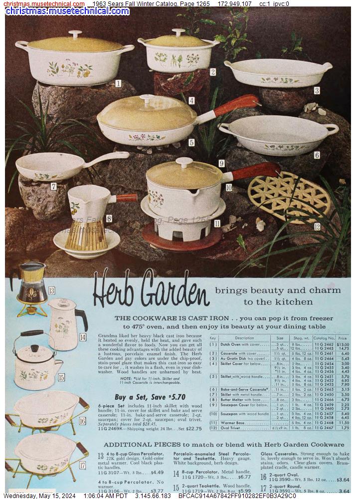 1963 Sears Fall Winter Catalog, Page 1265