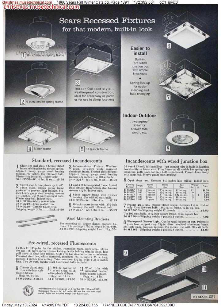 1966 Sears Fall Winter Catalog, Page 1391