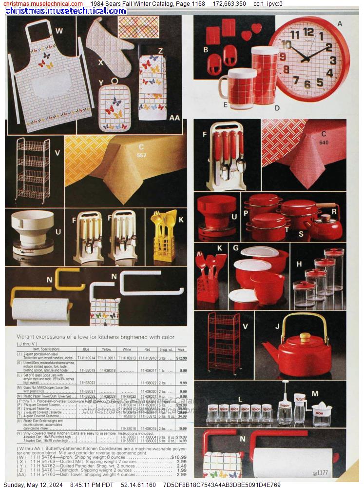 1984 Sears Fall Winter Catalog, Page 1168