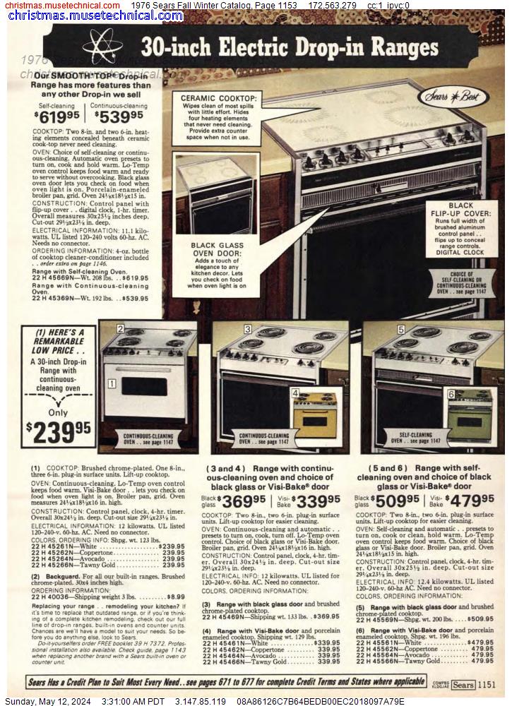 1976 Sears Fall Winter Catalog, Page 1153