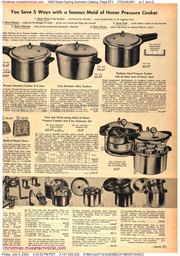 1958 Sears Spring Summer Catalog, Page 974