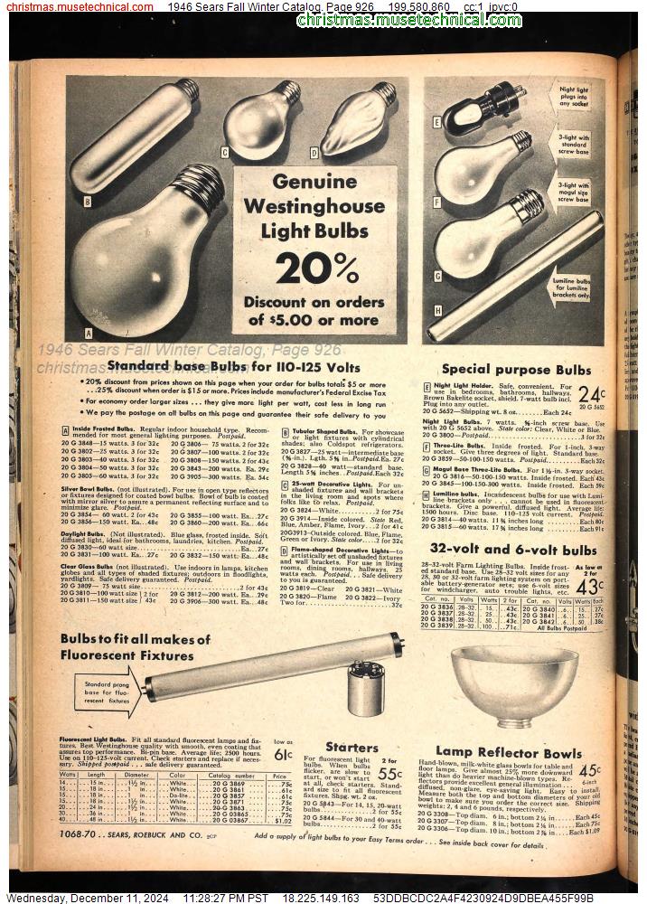 1946 Sears Fall Winter Catalog, Page 926