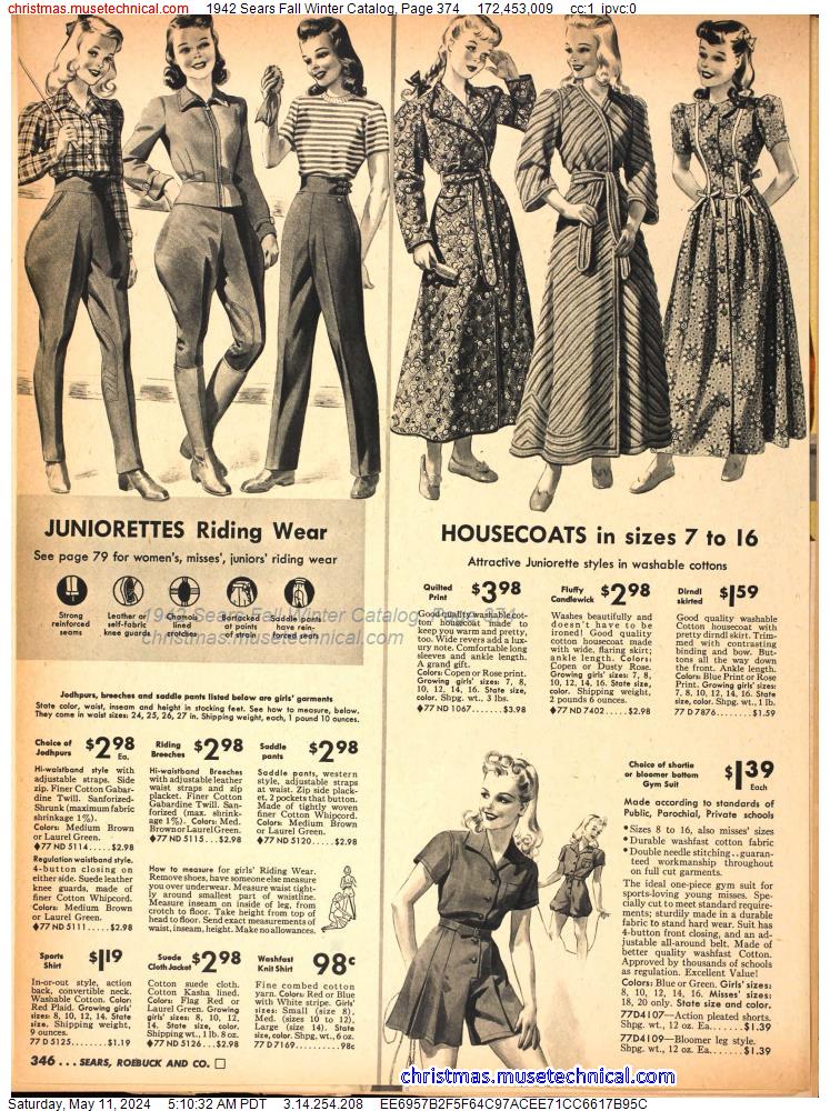 1942 Sears Fall Winter Catalog, Page 374
