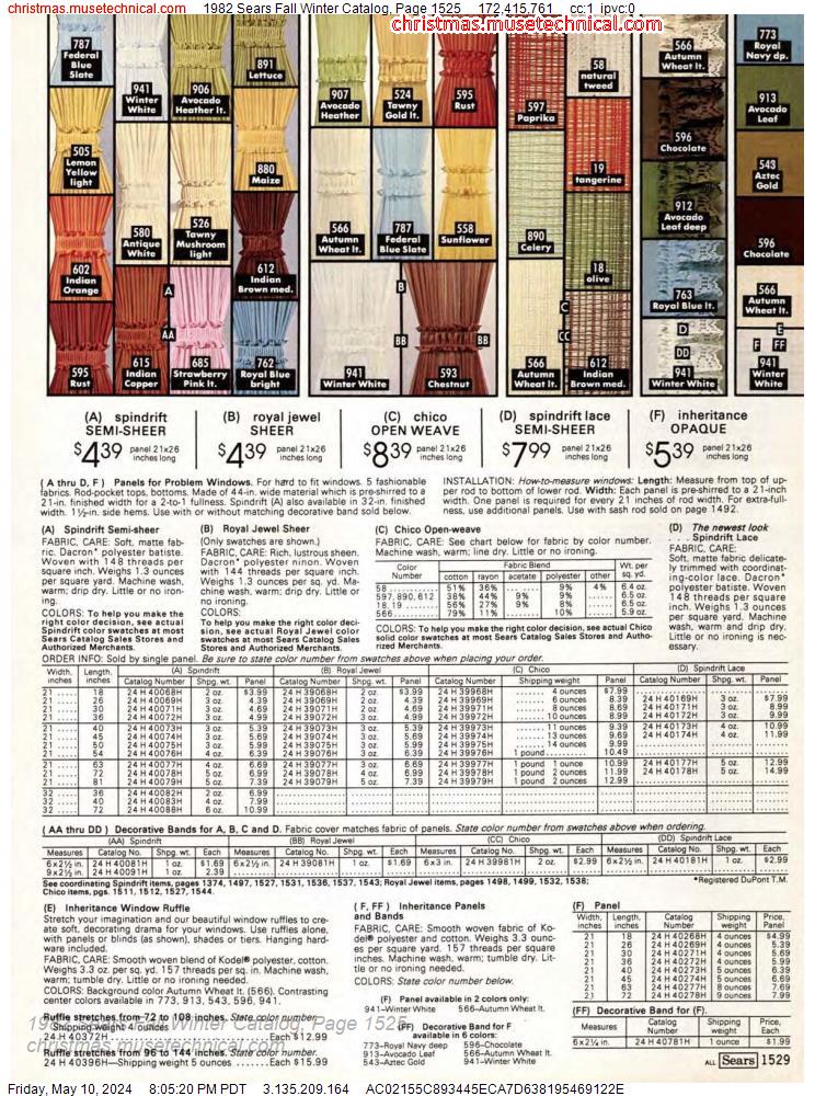 1982 Sears Fall Winter Catalog, Page 1525