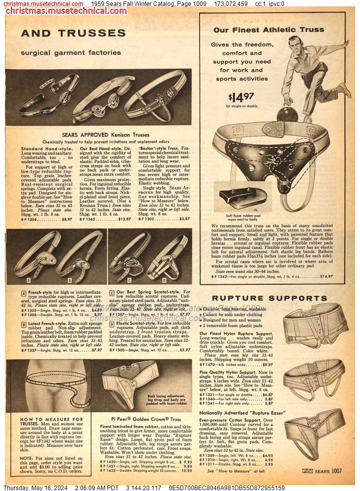 1959 Sears Fall Winter Catalog, Page 1009