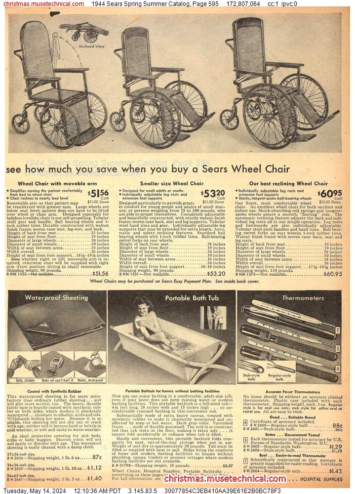 1944 Sears Spring Summer Catalog, Page 595