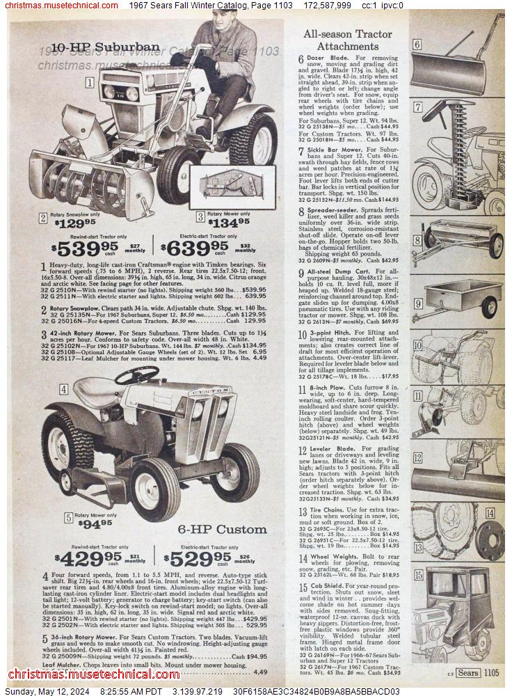1967 Sears Fall Winter Catalog, Page 1103