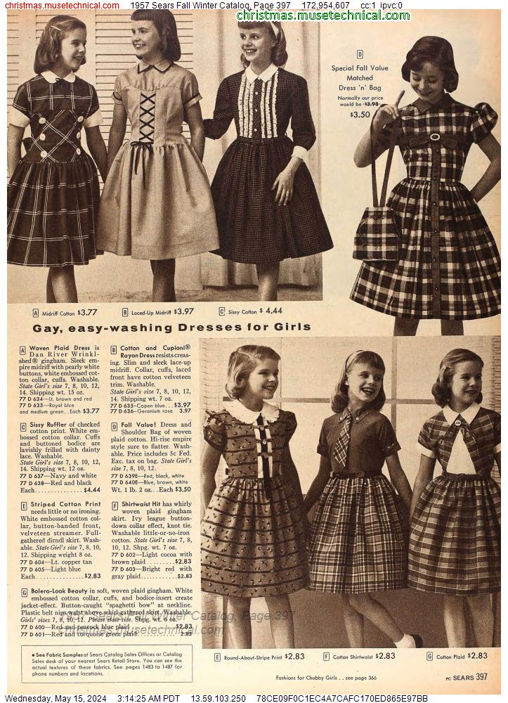 1957 Sears Fall Winter Catalog, Page 397