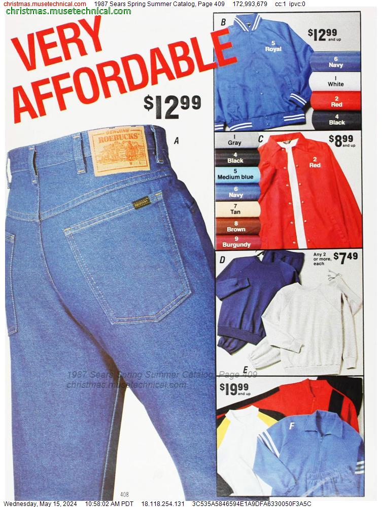 1987 Sears Spring Summer Catalog, Page 409