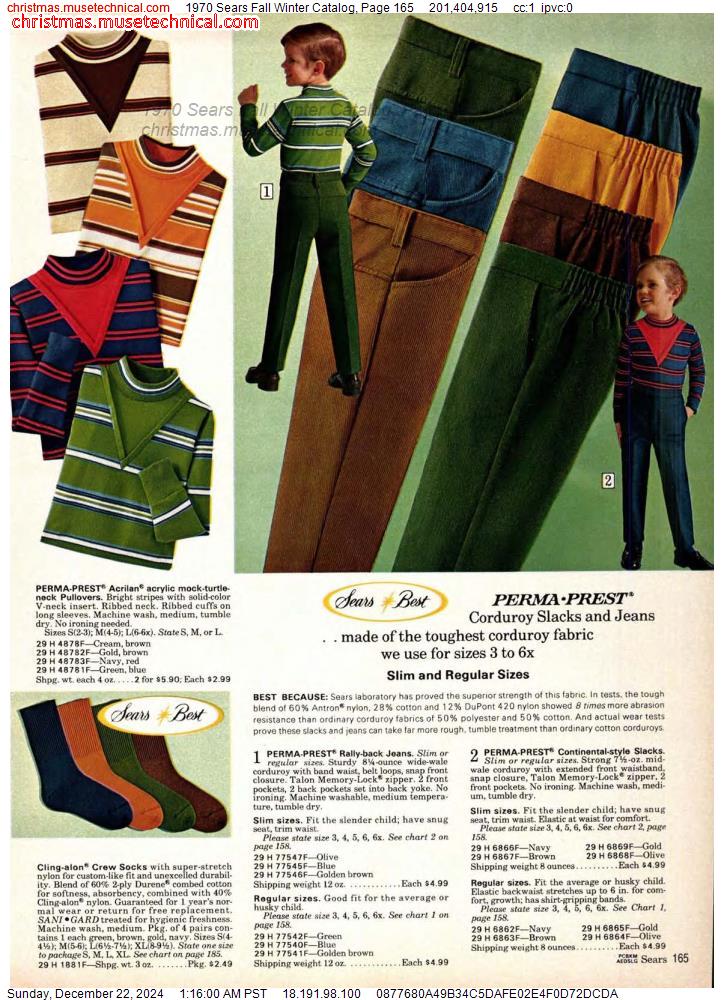 1970 Sears Fall Winter Catalog, Page 165