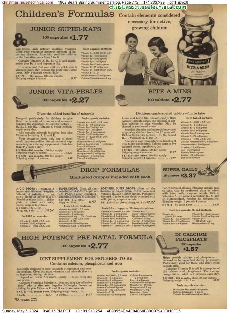 1962 Sears Spring Summer Catalog, Page 772
