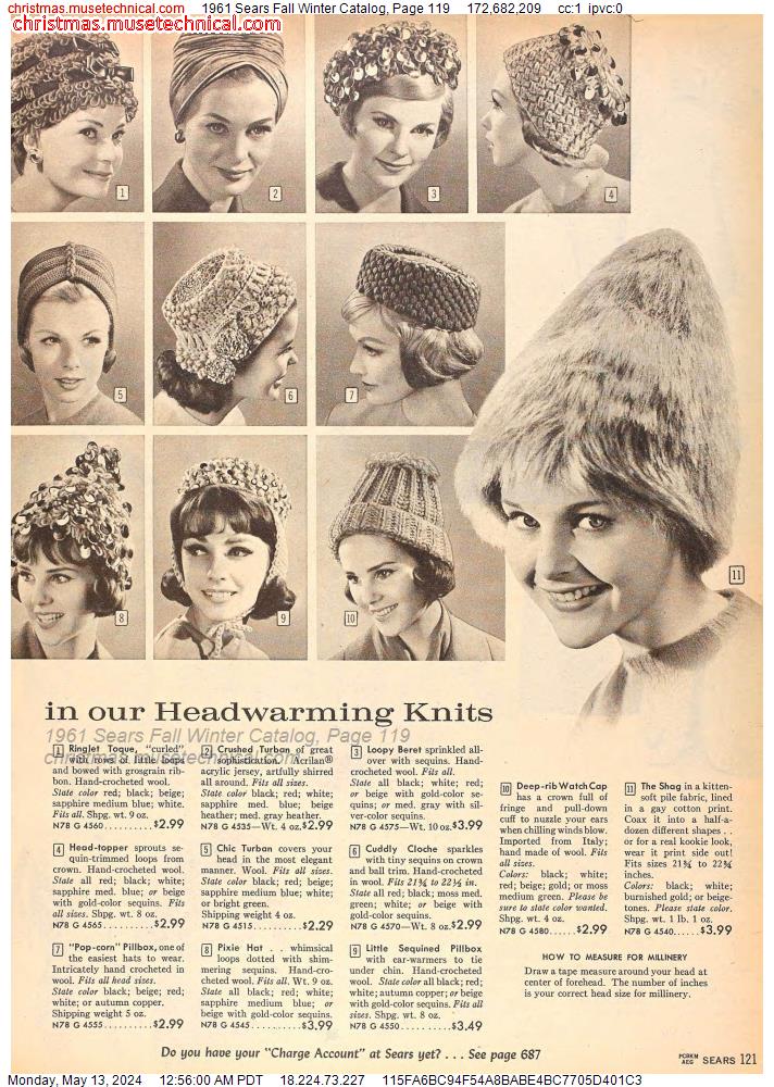 1961 Sears Fall Winter Catalog, Page 119