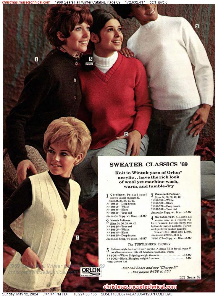 1969 Sears Fall Winter Catalog, Page 69 - Catalogs & Wishbooks
