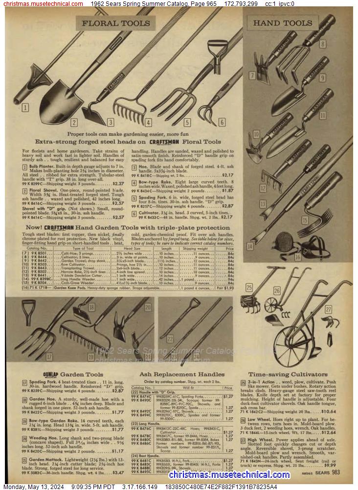 1962 Sears Spring Summer Catalog, Page 965