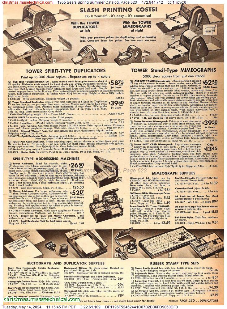 1955 Sears Spring Summer Catalog, Page 523