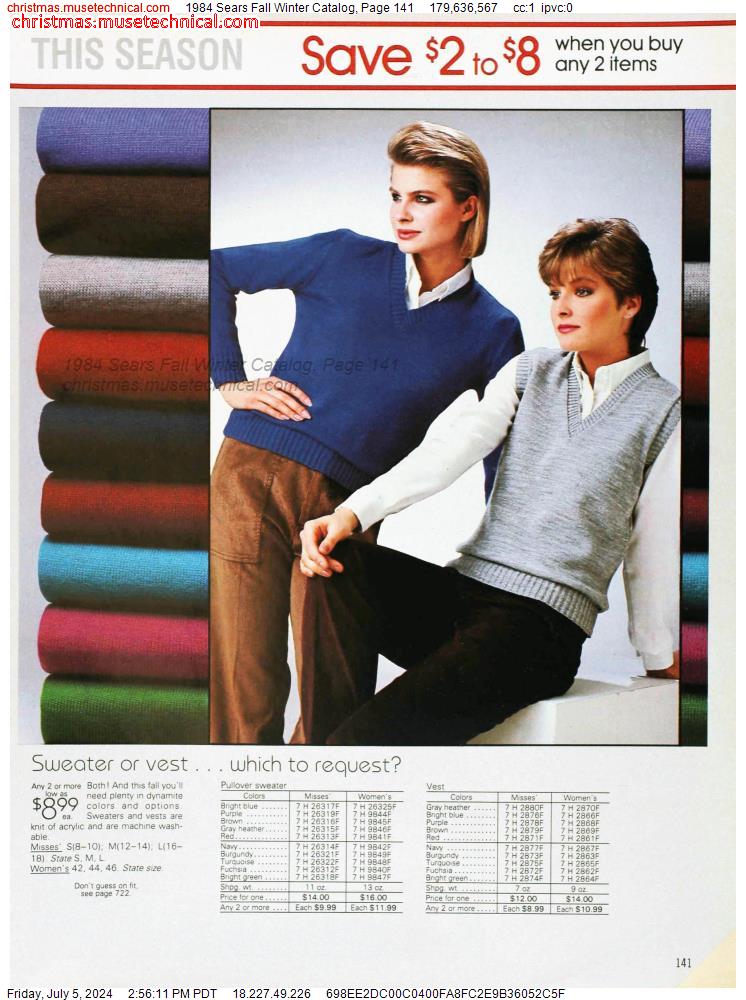 1984 Sears Fall Winter Catalog, Page 141