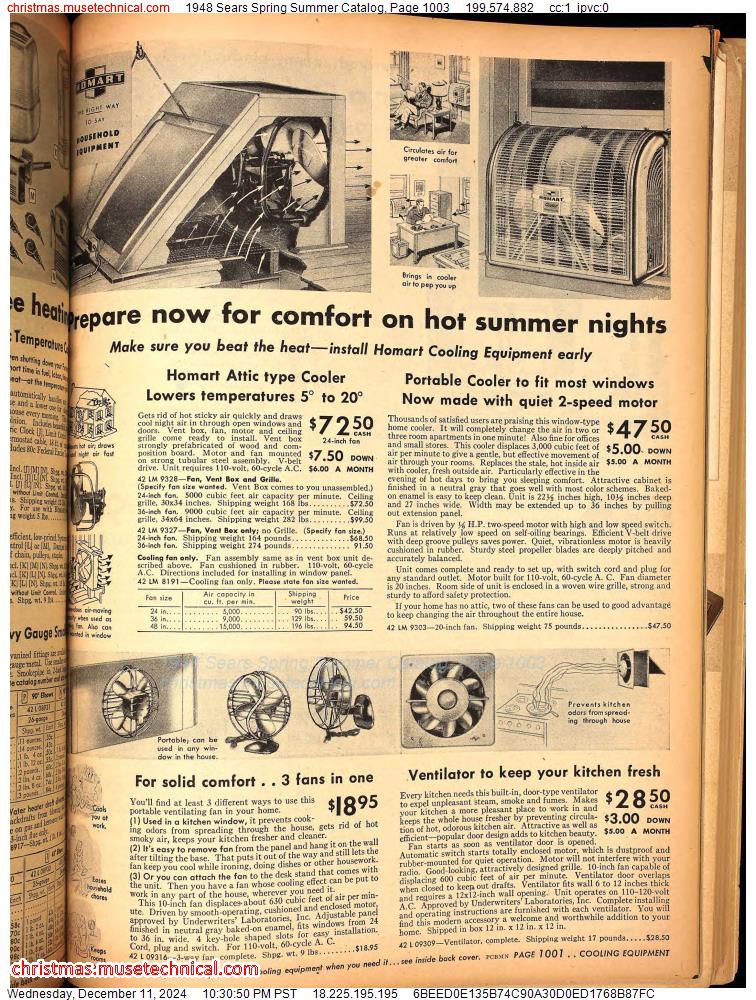 1948 Sears Spring Summer Catalog, Page 1003