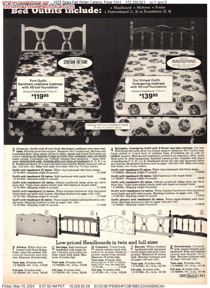 1975 Sears Fall Winter Catalog, Page 1341