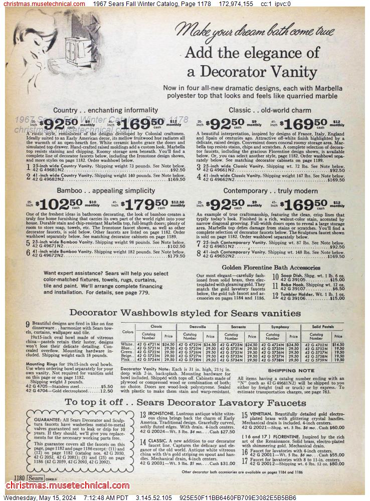 1967 Sears Fall Winter Catalog, Page 1178