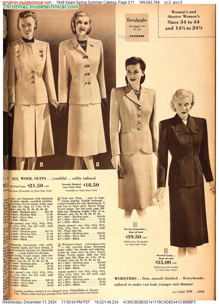 1948 Sears Spring Summer Catalog, Page 211