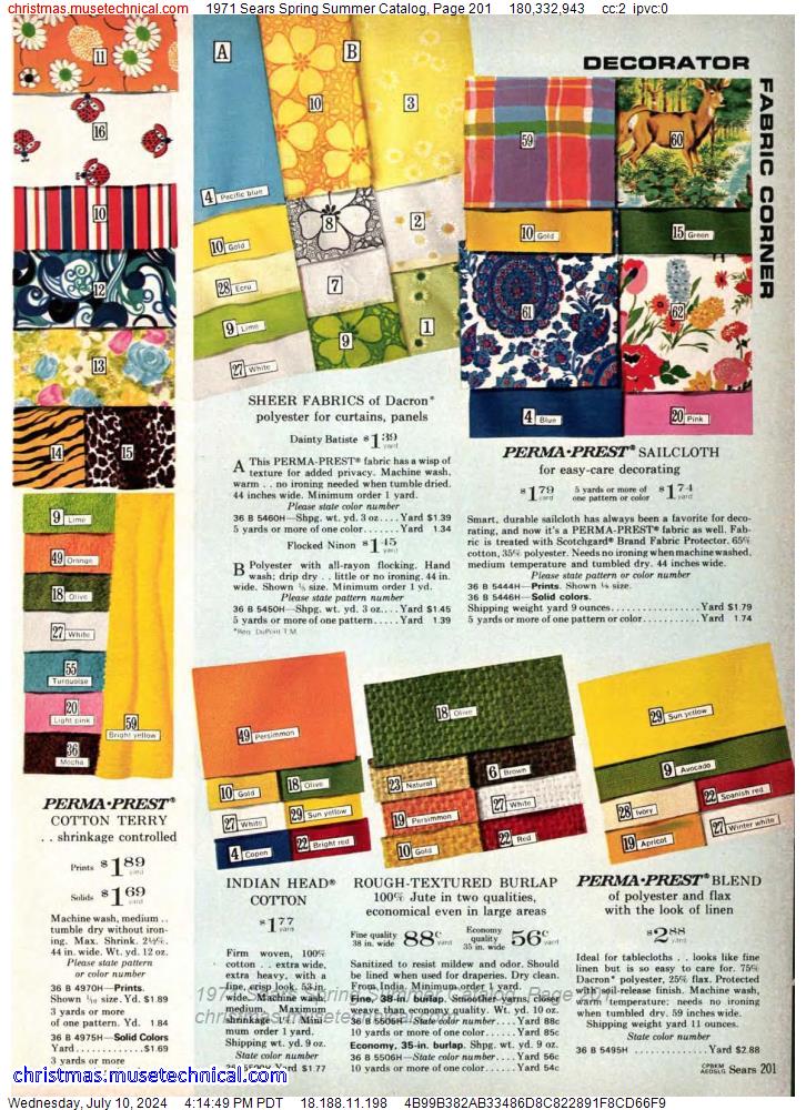 1971 Sears Spring Summer Catalog, Page 201