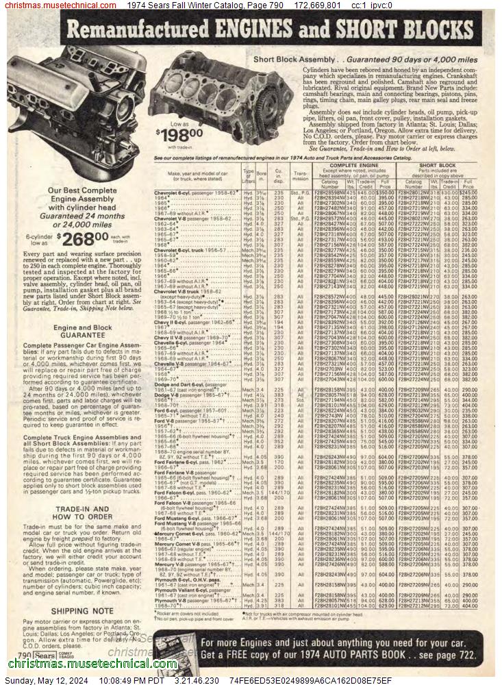 1974 Sears Fall Winter Catalog, Page 790