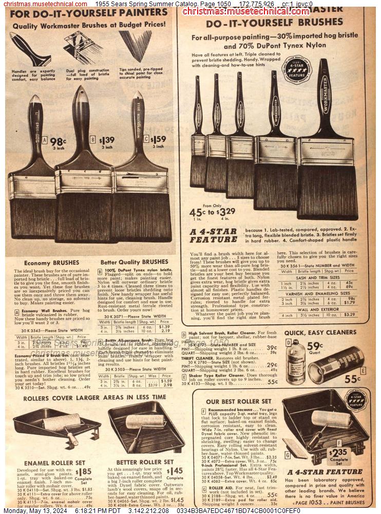 1955 Sears Spring Summer Catalog, Page 1050